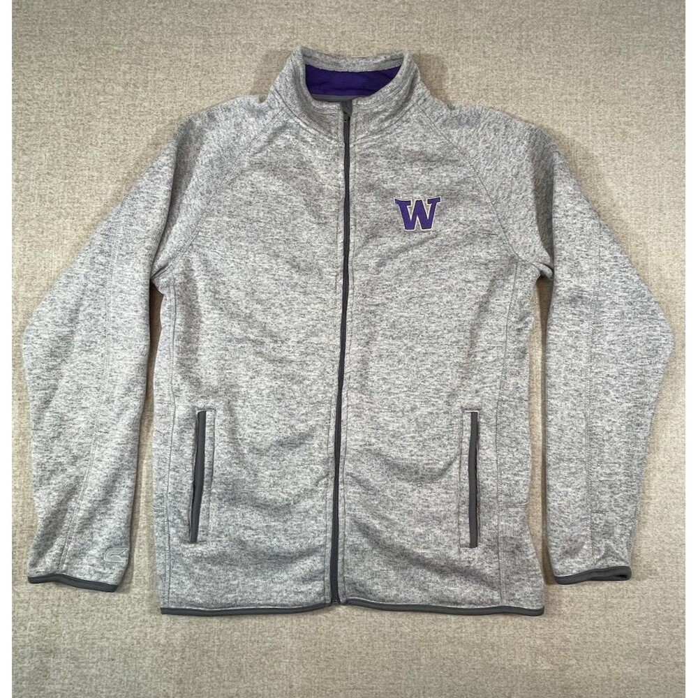 Washington Huskie Colosseum Fleece Jacket Women’s Size XL Gray Full Zip Warm